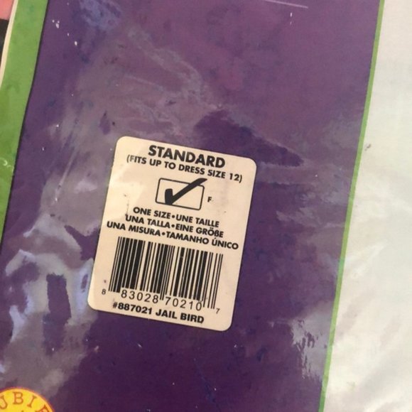 Jail Halloween Costume Criminal Convict Inmate nwt One Size Fits Most - Picture 4 of 8